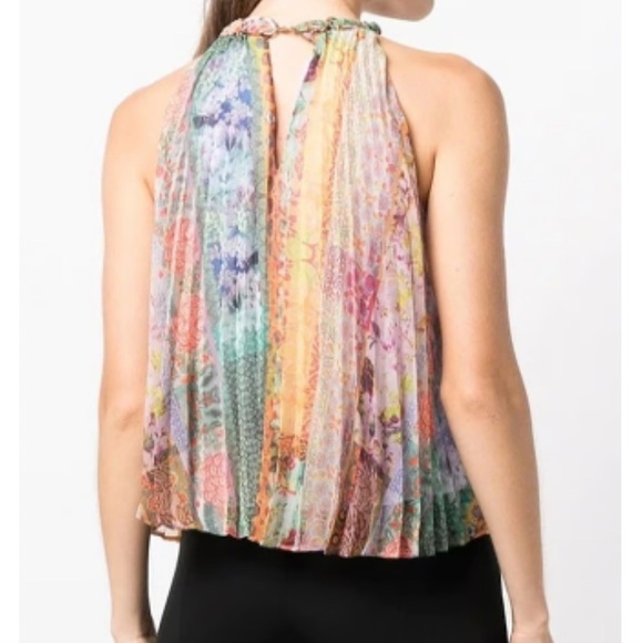 Alice & Olivia - Alycia Chain Neck Pleated Top - Size XL​​ - Picture 3 of 4